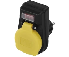 Emos Lizdas su jungikliu P00292, 1x2P+PE, 3 680 W, IP44, juoda, vaikų apsauga