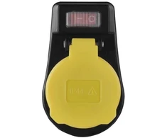 Emos Lizdas su jungikliu P00292, 1x2P+PE, 3 680 W, IP44, juoda, vaikų apsauga
