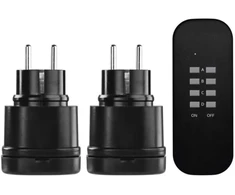 Emos Nuotolinio valdymo lizdai P0068, 1x2P+PE, IP44, 3000W, iki 30m, iki 4 lizdų, vaikų apsauga