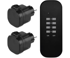 Emos Nuotolinio valdymo lizdai P0068, 1x2P+PE, IP44, 3000W, iki 30m, iki 4 lizdų, vaikų apsauga