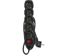 Emos Pailgintuvas PC1521R, 1,5m, 5x2P+PE, 3680W, PVC, su jungikliu, vaikų apsauga
