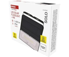 Kondicionierius Emos SOLO prožektorius ZG122S, 1600 lm, 3,7 V, IP54, PIR jutiklis, 100°, 6 m, Li-Ion 3600 mAh, neutralus baltas