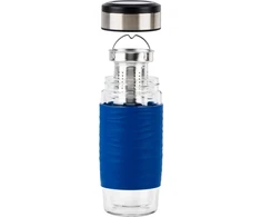 Emsa Emsa Tea Mug thermal tea mug 0.4 liters (mėlynas/transparent, glass, screw cap)