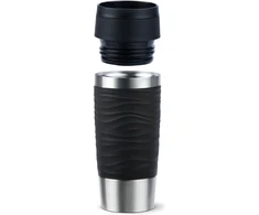 Emsa TRAVEL MUG Waves Thermobecher (juodas/edelstahl, 0,36 Liter)