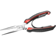 Facom 185A.20CPEPB pusapvalės tiesios nosies replės, 200mm, 2.9mm, plienas, ergonomiška rankena, grąžinimo spyruoklė, tether