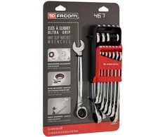 Facom 467B.JP12PB Reketiniai kombinaciniai veržliarakčiai, 12vnt., 7-19mm, 72 dantys, 15° kampas, OGV® profilis, I-sijos profilis