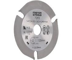 Faster Tools Pjūklo diskas medienai, tinkui, akytam betonui Ø125x22.23m Greitesni įrankiai