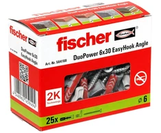 Fischer sraigtinis inkaras / išsiplėtimo kaištis, 25 vnt. kablių ir išsiplėtimo kaiščių rinkinys