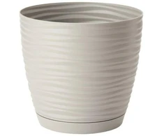 FORM PLASTIC Gėlių vazonas SAHARA su padėklu, 13 cm, pilkos spalvos