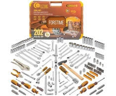 Forcekraft įrankių rinkinys 1/4'', 3/8'' ir 1/2'' 202 vnt. (6-kampiai) (6-32mm)