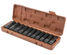 Forsage Gilaus smūgio antgalių rinkinys 1/2'' 11 vnt. (6 briaunų) (10-24mm)