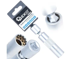 Geko Plonasienė veržliaraktinė galvutė su vyriu žvakėms 16mm 3/8'' CrV (100)