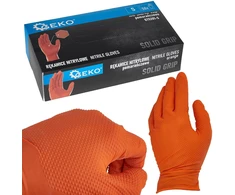 Geko Nitrilinės pirštinės SOLID GRIP 50 vnt. dydis S oranžinės (10)