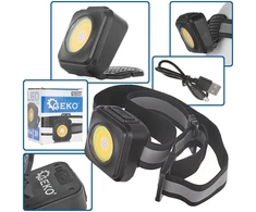 Priekinė žibintuvėlė Geko Priekinė žibintuvėlė atspari smūgiams su atšvaitu LED COB 3W 500mAh 500lm IP44 (240)