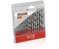 Grąžtas Kreator KRT012003 - 19 pcs HSS Metal Drill Bits 1-10 mm