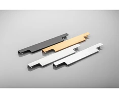 GTV Aluminum handle LIND C = 352/796/18 mm brushed auksinis