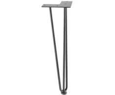 GTV Hairpin ARTO leg with foot, 3 rods, 12 x 406 mm, juodas