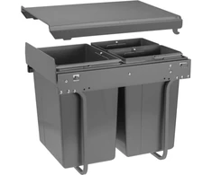 GTV Trash bin on guide H45 for cabinet 400mm 20l +2x10l anthracite