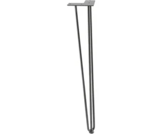 GTV Hairpin ARTO leg with foot, 3 rods, 12 x 711 mm, juodas