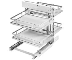 GTV MovixPro retractable corner for cabinet 450 mm chrome, mat baltas