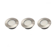GTV "Barri PLUS LED" rinkinys, 3x įleidžiamas apvalus šviestuvas, 27 LED 3528SMD, šiltai balta