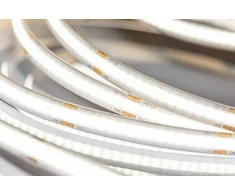 GTV LED juosta COB 24V, 1600LED, 8mm, 8W/m, be gelio, šaltai balta, 2x mini stiprintuvo laidas