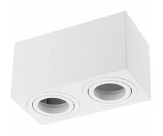 Lubinis šviestuvas GTV AVEIRO DUO BIS lubinis šviestuvas, aliuminis, 160x80x90mm, IP20, max 20W*2, kvadratinis, baltas
