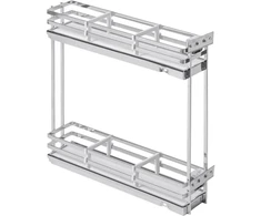 GTV MovixPro side cargo basket, 2 shelves, for cabinet 150mm, without guides, chrome, mat whit