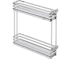 GTV MovixPro side cargo basket, 2 shelves, for cabinet 150mm, without guides, chrome, mat whit