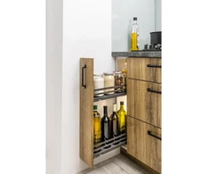 GTV Side cargo basket MovixPro, 2 shelves, for 150mm cabinet, without slides, anthracite RAL 7