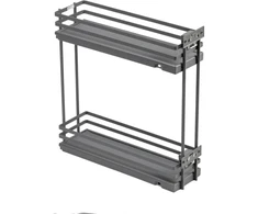 GTV Side cargo basket MovixPro, 2 shelves, for 200mm cabinet, without slides, anthracite RAL 7