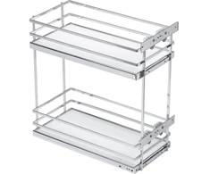 GTV MovixPro side cargo basket, 2 shelves, for cabinet 500 mm, without guides, chrome, mat whi