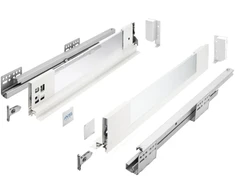 GTV AXIS PRO drawer H=84, L=550, soft-close, side with glass, baltas