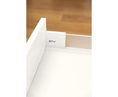 GTV AXIS PRO drawer H=116, L=550, soft-close, side with glass, baltas