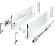 GTV AXIS PRO drawer H=167, L=550, soft-close, side with glass, baltas