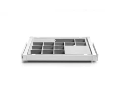 GTV Drawer Elite with organizer 700 mm with soft closing, baltas