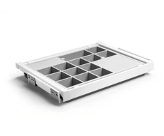GTV Drawer Elite with organizer 700 mm with soft closing, baltas