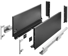 AXIS PRO GTV Drawer, H=200 mm, L=400 mm, soft-close, full extension, juodas (C)