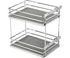 GTV MovixPro side cargo basket, 2 shelves, for cabinet 300 mm, without guides, chrome-plated,