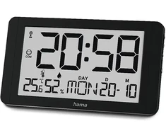Hama Laikrodis elektroninis ścienny su DCF Cuba Juodas