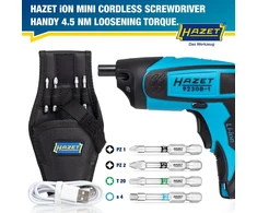 Hazet Hazet mini Akumuliatorinis suktuvas 9230B-1, 1/4 bits, including holster (mėlynas/juodas, 7 pieces)