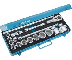 Hazet Steckschlüssel-Satz 1002, 3/4", 18-teilig (blau, mit Umschaltknarre)