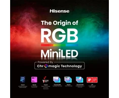 Hisense televizorius 65UR8DS, 164 cm, 4K UHD, 180 Hz, RGB MiniLED, HDR10+, Dolby Vision, HDMI 2.1, VIDAA Smart OS