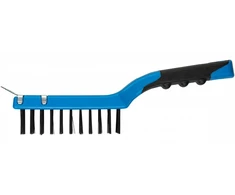 HOGERT Steel wire brush with a scraper, 4 x 11