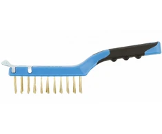 HOGERT Brass wire brush with a scraper, 4 x 11
