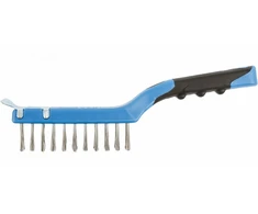 HOGERT Inox wire brush with a scraper, 4 x 11