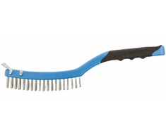 HOGERT Inox wire brush with a scraper, 3 x 19