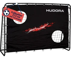 Hudora futbolo vartų treneris 76947, 5,9kg, metalas, juodas, su vartų sienele, lengva surinkimo sistema, lauko naudojimui