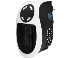 Į lizdą jungiamas keraminis ventiliatorinis šildytuvas kambariui su termostatu ir laikmačiu 500W iki 30m³ Heat Plug-in Eurom