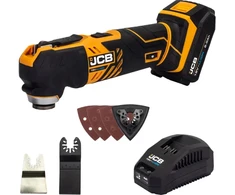JCB 18V vibruojantis daugiafunkcis įrankis (2Ah baterija, įkroviklis, krepšys)